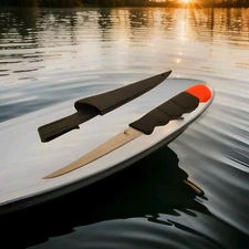 (Fillet Knife) 5" Wet Work W (Sheath) Black/Orange (Fishing Knife) New Open Box