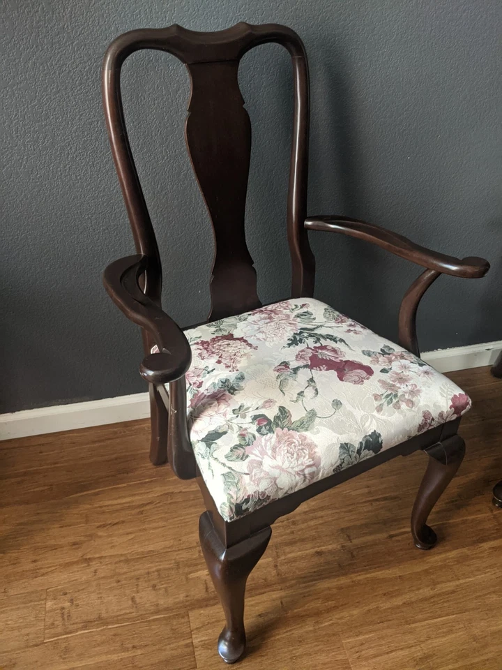 Vintage ETHAN ALLEN Coffee End Table and Two Chairs 3 Pc Set Solid Wood - Image 4 of 4