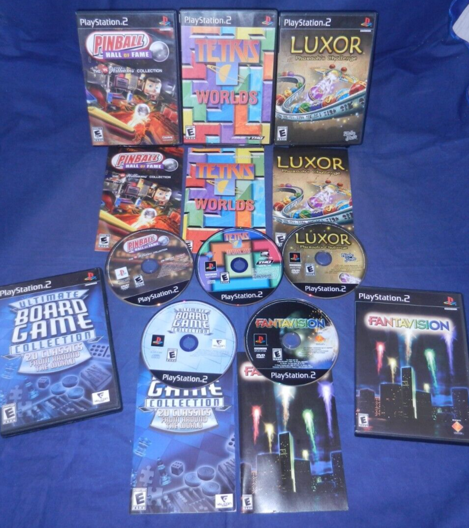 Lot De 3 Jeux PS2 - Tetris Worlds, Pac-Man World 2, Pinball Hall Of Fame - Testés, état Correct