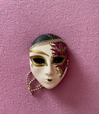 Maske Keramik , ca. 6 x 8 cm, Komplett - 4 St. Preis Ist Insgesamt  f&uuml;r Komplett