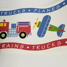 Juvenile Wallborder Trains Planes Trucks 7"x100" Vintage 4 Rolls USA Hanover