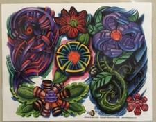 Tattoo Flash Single Sheet Print by Mike Cole Geometric Flowers 11 X 14