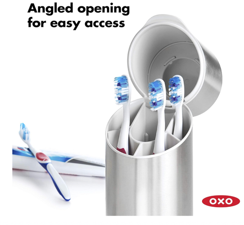 OXO Good Grips Stainless Steel Toothbrush Organizer 9.75 Inch - Picture 4 of 12