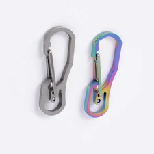 Titanium Carabiner Snap Spring Hook Clip, EDC Keychain, Key Ring,Rinbow Anodized