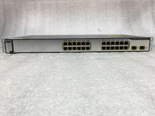 Cisco Catalyst WS-C3750-24PS-S 24 Port PoE Switch Good Condition, w/ Rack Ears