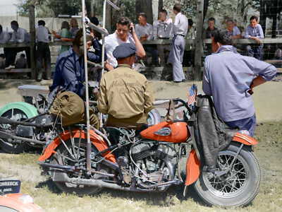 1941 Motorcycle racers, Fourth of July, Vale, Oregon 14 x 11'' Photo Print