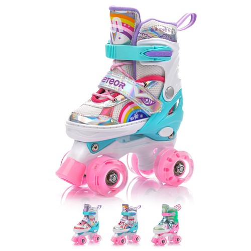 Roller Skates Size 9-1 Quad Skates Shoes Adjustable Children Kids Women 4Wheel - Picture 2 of 87