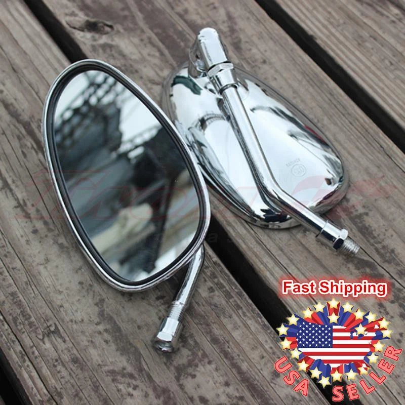 Хромированное зеркало заднего вида с длинным стержнем для мотоцикла Yamaha Vmax 1200 1700 VMAX 4 750 - Изображение 3 из 4