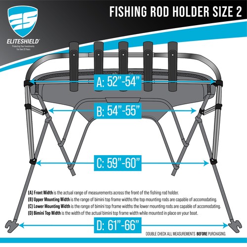 Eliteshield Boat Bimini Top Fishing Rod Holders Rod Rack Rocket Launcher - Picture 17 of 37