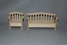 New Classics / Handley House Unfinished Wood Deacons Bench &Operating Seat Chair