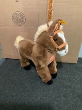Steiff Horse 13 tall name tag says Ferdy color is brown with white face 072703