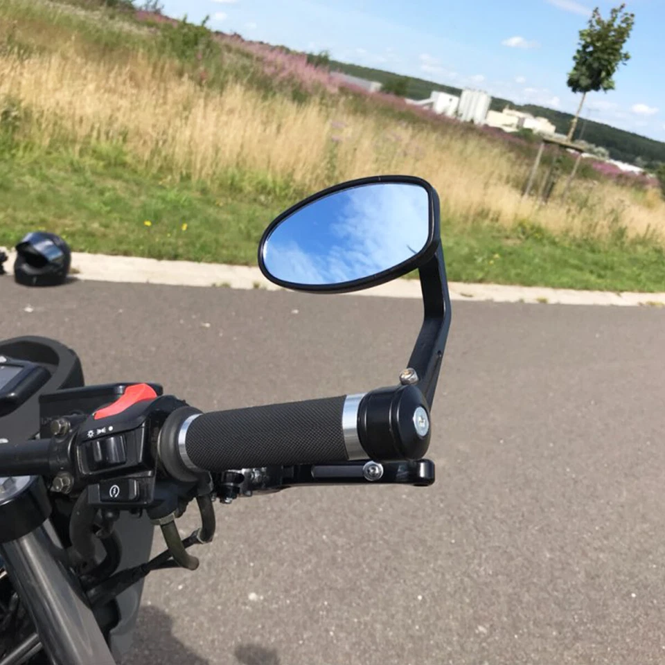 Espejos retrovisores negros antideslumbrantes para barra de motocicleta de 7/8" para Moto Guzzi V7 Stone Foto 3 de 4