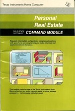 TI-99/4A PERSONAL REAL ESTATE TESTED CARTRIDGE MINT MANUAL
