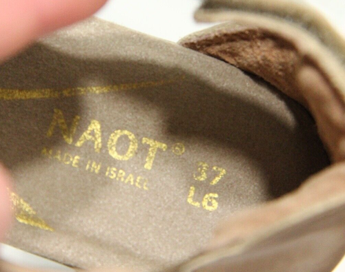 Naot Sandals New Women Comfort Shoes sz 6 Black Leather EU 37 block heel cushion - Picture 8 of 10