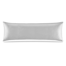 Satin Pillowcase for Hair and Skin Silver Grey, 55x21 Inches - Ultra Soft S...