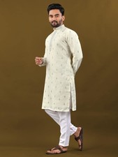 Indian Men Kurta Set Pakistani Kurta Pyjama Suits Wedding Party Groom Sherwani L