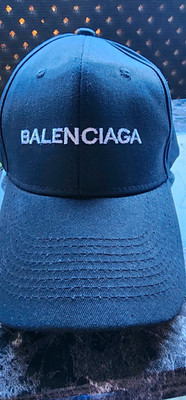 Balenciaga Paris Logo Black Baseball Cap Adjustable Unisex One Size