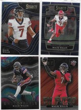 2022 Select Draft Picks Base & Insert Malik Willis Dolphins QB 4 Card Lot