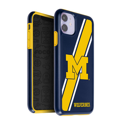 FOCO NCAA Michigan Wolverines Hybrid Case for iPhone 11 & XR (6.1'')