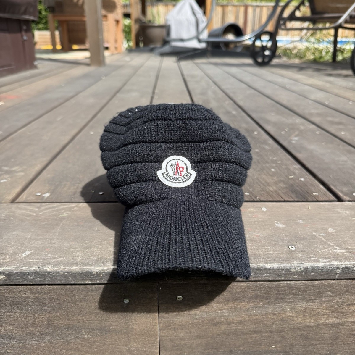 Real moncler Black knit hat authentic. One size fits all. | eBay