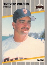 Trevor Wilson 1989 Fleer 347 San Francisco Giants Rookie BASEBALL Card. rookie card picture