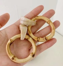 Bamboo Circle Women Large Round Earring Drop Earrings Pierced  Ear Dangle UK