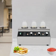 Electric Sauce Warmer, Commercial Electric Sauce Warmer with 3 Bottles