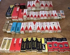 Lot of 51  Electronic Radio TV Tubes RCA Raytheon IEC Sylvania Dumont New & Used