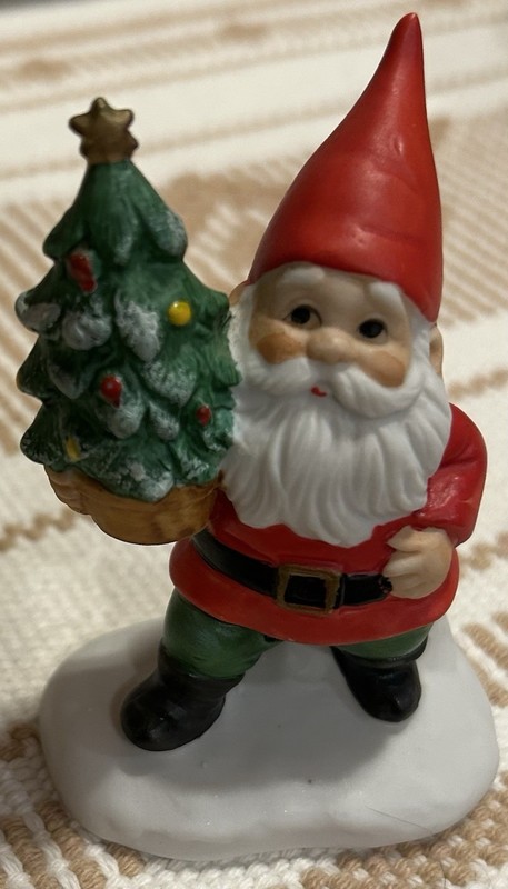 ENESCO Porcelain Nordic Christmas Gnome Figure Taiwan 1979