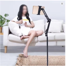 1.35M Tablet Floor Stand 360° Rotating Mobile Phone Holder Home Gym Live