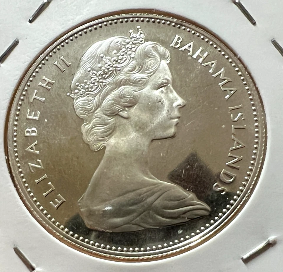 1970 BAHAMAS SILVER $1 QUEEN CONCH PROOF BRILLIANT UNCIRCULATED - Image 2 of 2