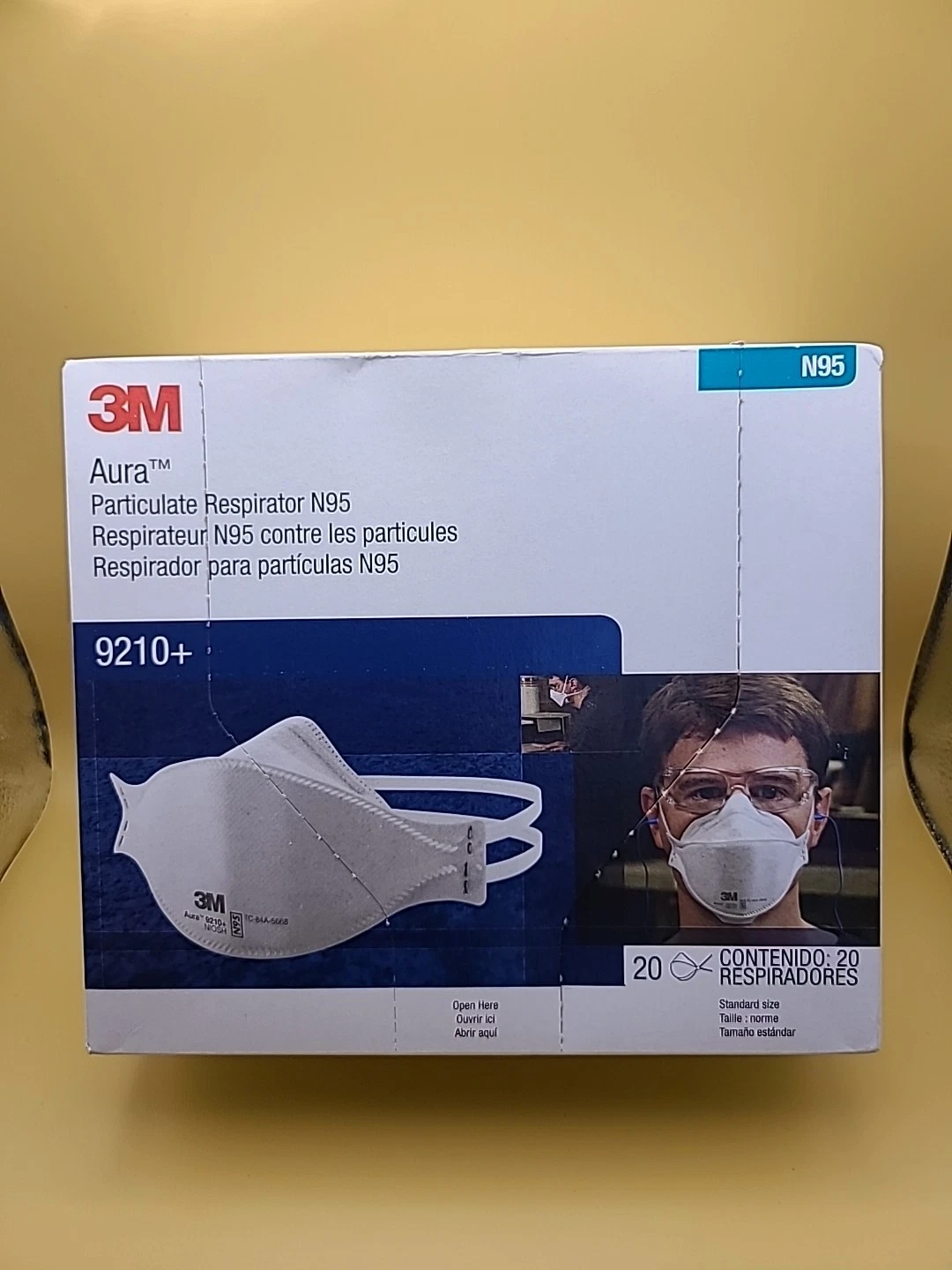 20-Pack 3M Aura 9210+ N95 Mask Particulate Respirator Disposable Face Masks
Opens in a new window or