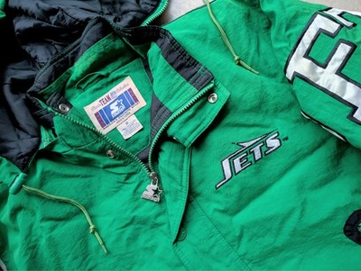 New York Jets 90s STARTER puffer jacket S kelly ZEBRA black NFL