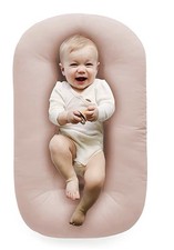 LOEVIN Baby Lounger Pillow Pink Cotton for Crib Bassinet Play Mat Unisex