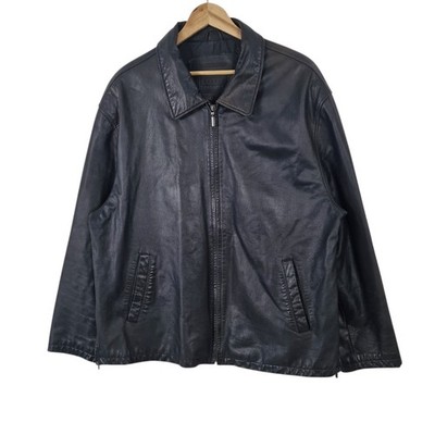 Angelo Litrico Mens Leather Jacket XXL 24'' Pit to Pit Bomber Blouson Vintage