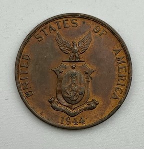1944-S U.S. Philippines 1 Centavo AU Almost Uncirculated San Francisco Mint