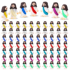 100 Pcs Miniature Jesus Figurines - Vibrant Religious Party Favors for Easter