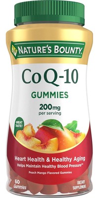 Nature's Bounty CoQ10 Gummies, Supports Heart Health, CoQ10 200mg, Peach Mango