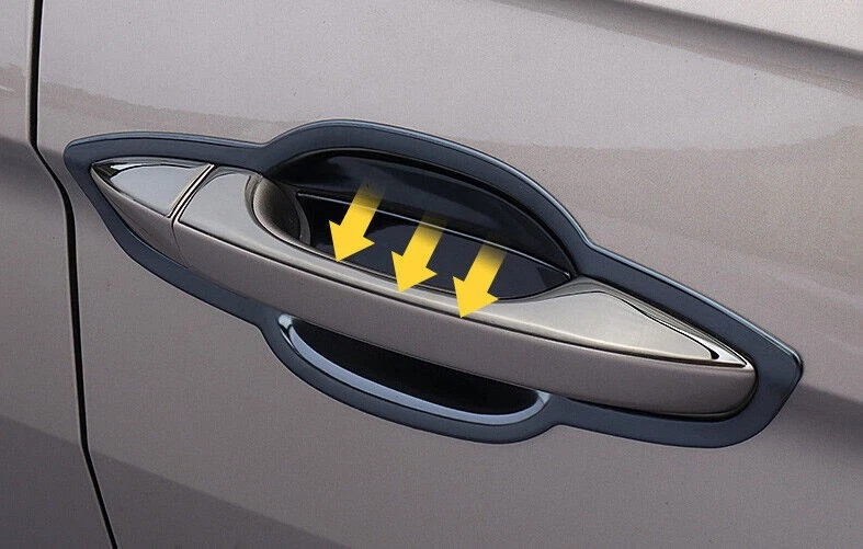 Door Bowl Cup Handle Cover Trim Fit For Volkswagen Tiguan 2017-2021 Black Steel - Изображение 2 из 4