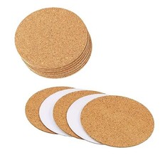 20Pcs Self Adhesive Cork Coasters, 4"x 4" Round Cork Backing Sheets for Coasters