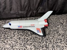 Vintage Plastic Space Shuttle Pull back Toy, 554 Everlast Toys