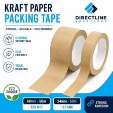 Brown Kraft Paper Tape - Packing Self Adhesive Strong Eco Packaging Parcel Tape*
