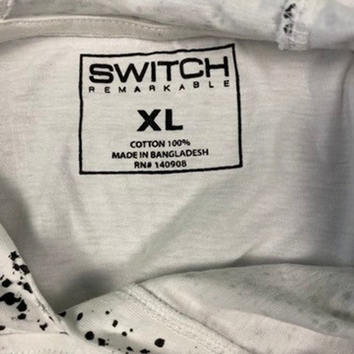 Switch Remarkable Mens XL White Short Sleeve Hoodie All Knowing Eye Graphic NWT - Thumbnail 4