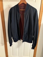 Gucci navy blue maroon red reversible bomber jacket IT54 54 FREE SHIP