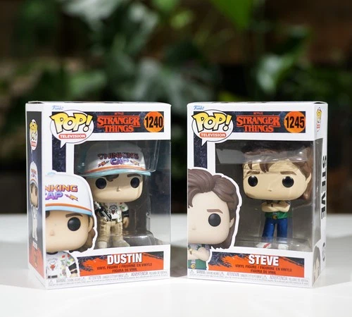 LOT of 2 NEW Netflix Funko Pop! Stranger Things - Vinyl Dustin 1240 & Steve 1245