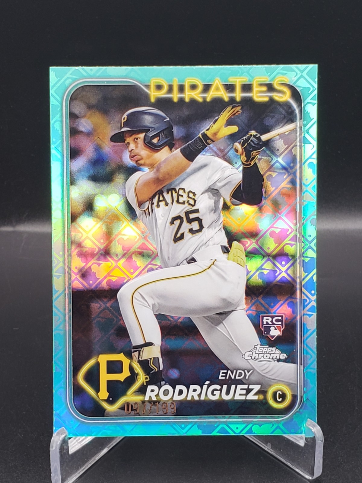 2024 Topps Chrome Logofractor Endy Rodriguez RC Aqua Refractor /199