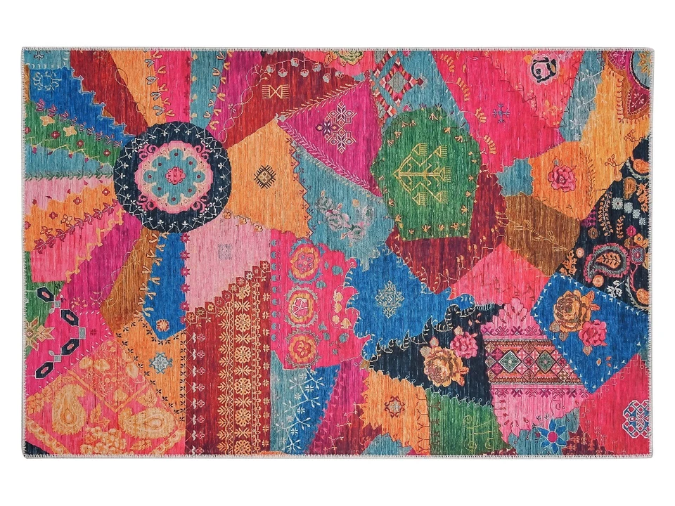 Patchwork Turkish Kilim Rug – Vintage Boho Area Rug for Living Room Home Decor - Image 2 of 4