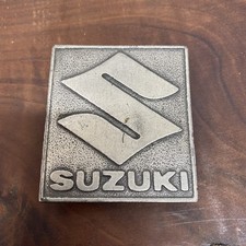 Vintage Solid Brass Suzuki Motorcycles Belt Buckle Made in USA S-38 Bergamot
