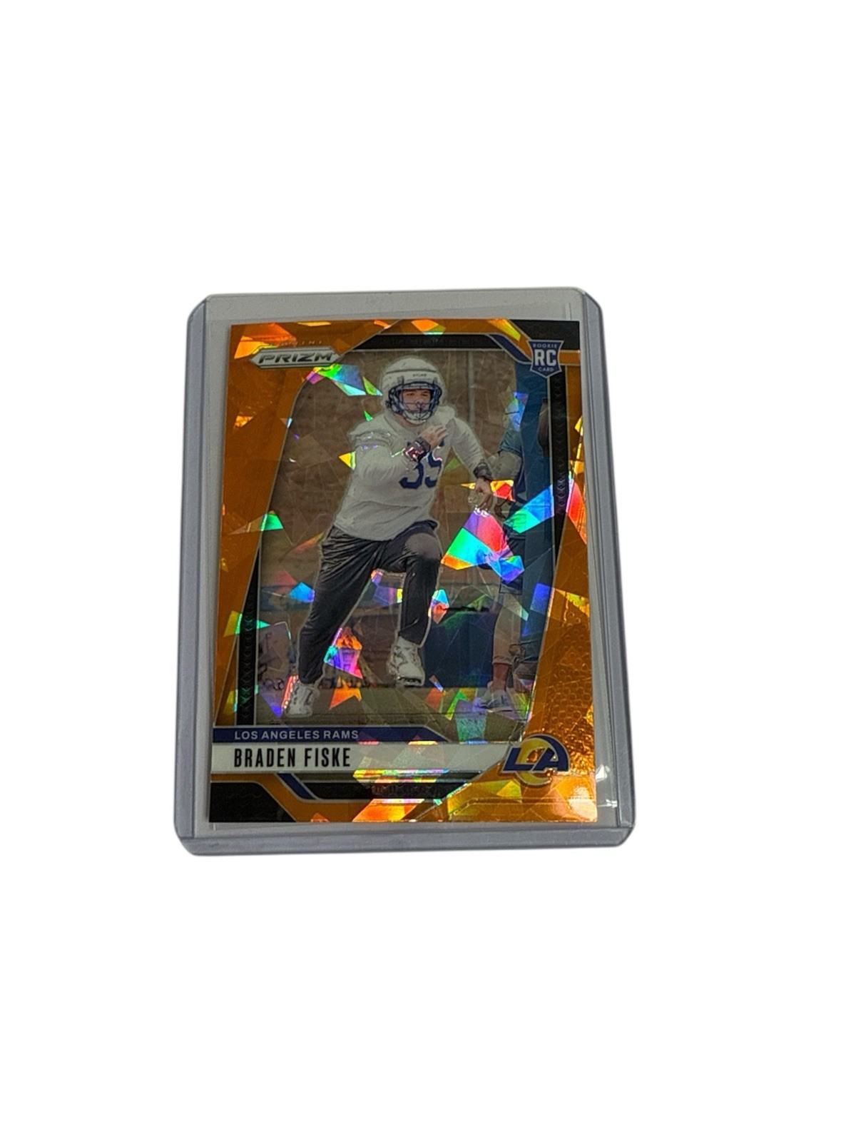 Braden Fiske (RC) 2024 Panini Prizm Orange Ice #310 L.A. Rams DE