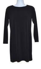 Michael Kors Shift Dress Zip Back Knee Length Long Sleeve Women's M Black NWOT